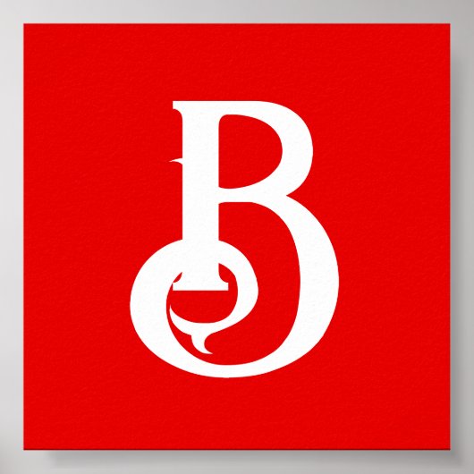 Anfangsbuchstabe Mit Monogramm Red White Classic Poster (Vorne)