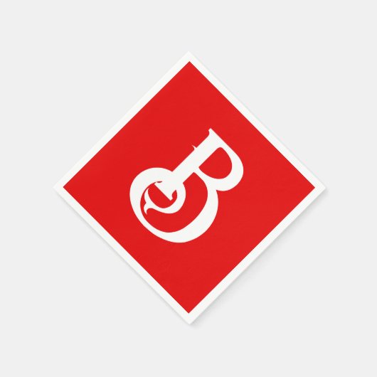 Anfangsbuchstabe Mit Monogramm Red White Classic Serviette (Ecke)