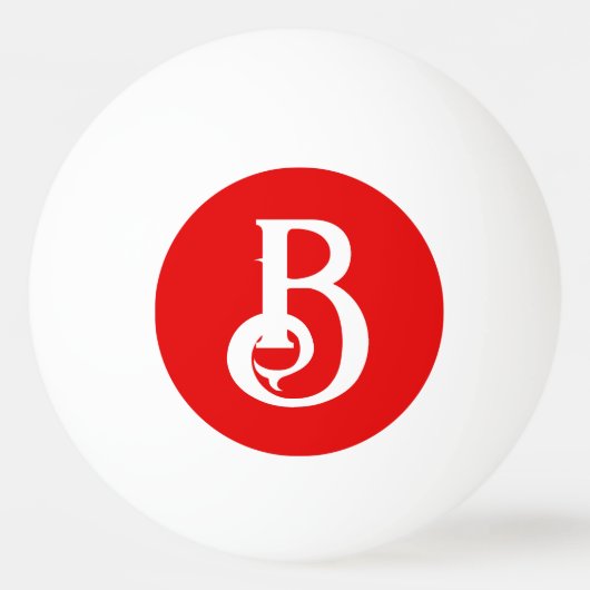 Anfangsbuchstabe Mit Monogramm Red White Classic Tischtennisball (Vorderseite)