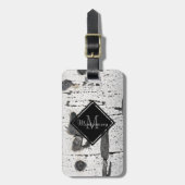 Anfangsbuchstabe Monogramm Aspen Bark Foto Gepäckanhänger (Vorderseite vertikal)