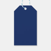 Anfangsbuchstabe Monogramm Blau Weiß Schlicht Einf Geschenkanhänger (Rückseite)