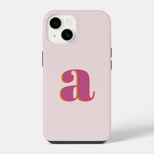 Anfangsbuchstabe Monogramm Einfach Modern Rosa iPhone Hülle (Rückseite)