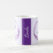 Anfangsbuchstabe Monogramm Elegant Chic Lila Flora Kaffeetasse (Mittel)