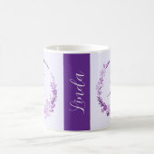 Anfangsbuchstabe Monogramm Elegant Chic Lila Flora Kaffeetasse (Mittel)