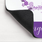 Anfangsbuchstabe Monogramm Elegant Chic Lila Flora Mousepad (Ecke)