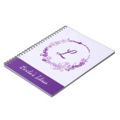 Anfangsbuchstabe Monogramm Elegant Chic Lila Flora Notizblock (Linke Seite)