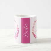Anfangsbuchstabe Monogramm Elegant Chic Rosa Flora Kaffeetasse (Mittel)