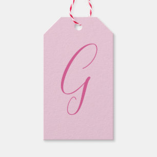 Anfangsbuchstabe Monogramm Hellrosa Schlicht Chic Geschenkanhänger