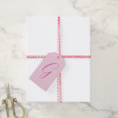 Anfangsbuchstabe Monogramm Hellrosa Schlicht Chic Geschenkanhänger (Mit Garn)