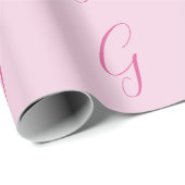 Anfangsbuchstabe Monogramm Hellrosa Schlicht Chic Geschenkpapier (Rolleneckpunkt)