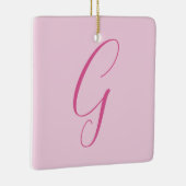 Anfangsbuchstabe Monogramm Hellrosa Schlicht Chic Keramikornament (Rechts)