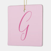 Anfangsbuchstabe Monogramm Hellrosa Schlicht Chic Keramikornament (Links)