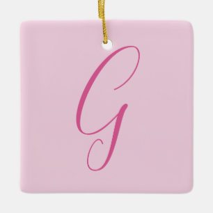 Anfangsbuchstabe Monogramm Hellrosa Schlicht Chic Keramikornament