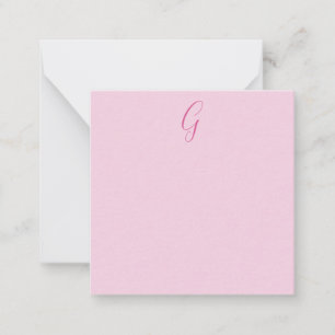 Anfangsbuchstabe Monogramm Hellrosa Schlicht Chic Mitteilungskarte