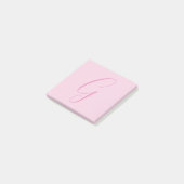Anfangsbuchstabe Monogramm Hellrosa Schlicht Chic Post-it Klebezettel (angewinkelt)