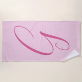 Anfangsbuchstabe Monogramm Hellrosa Schlicht Chic Strandtuch (Vorderseite)