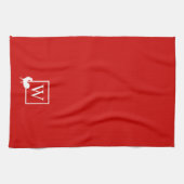 Anfangsbuchstabe Monogramm Huhn Hahn Landküche Geschirrtuch (Horizontal)