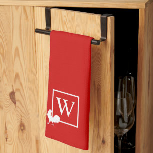 Anfangsbuchstabe Monogramm Huhn Hahn Landküche Geschirrtuch