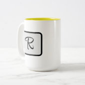 Anfangsbuchstabe Monogramm Logo Gelbe Kaffeetasse (Vorderseite Links)