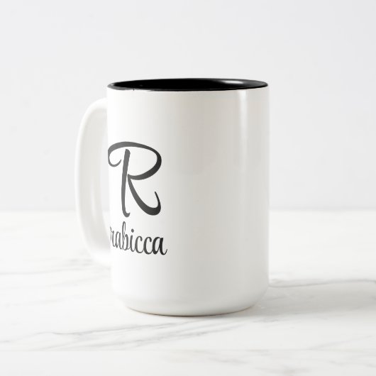 Anfangsbuchstabe Monogramm Logo Gelbe Tasse (Vorderseite Links)