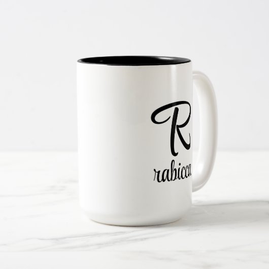 Anfangsbuchstabe Monogramm Logo Gelbe Tasse (VorderseiteRechts)