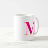 Anfangsbuchstabe Monogramm Modern Trendig Rosa Kaffeetasse (VorderseiteRechts)