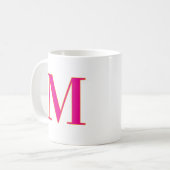 Anfangsbuchstabe Monogramm Modern Trendig Rosa Kaffeetasse (Vorderseite Links)