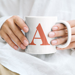 Anfangsbuchstabe Monogramm Moderne Terrakotta Kaffeetasse