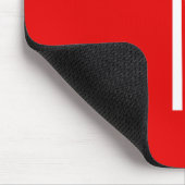 Anfangsbuchstabe Monogramm moderner Stil Rot Weiß Mousepad (Ecke)