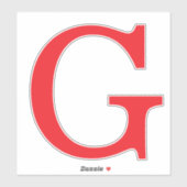 Anfangsbuchstabe Monogramm Rot Weiß Schlicht Einfa Aufkleber (Blatt)