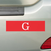 Anfangsbuchstabe Monogramm Rot Weiß Schlicht Einfa Autoaufkleber (Auf Auto)