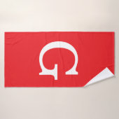 Anfangsbuchstabe Monogramm Rot Weiß Schlicht Einfa Badehandtuch (Badehandtuch)