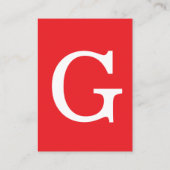 Anfangsbuchstabe Monogramm Rot Weiß Schlicht Einfa Begleitkarte (Rückseite)