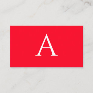 Anfangsbuchstabe Monogramm Rot Weiß Schlicht Einfa Begleitkarte