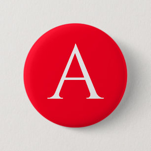 Anfangsbuchstabe Monogramm Rot Weiß Schlicht Einfa Button
