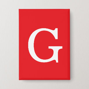 Anfangsbuchstabe Monogramm Rot Weiß Schlicht Einfa Button