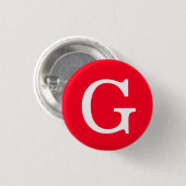 Anfangsbuchstabe Monogramm Rot Weiß Schlicht Einfa Button (Vorne & Hinten)