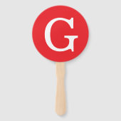 Anfangsbuchstabe Monogramm Rot Weiß Schlicht Einfa Fächer (Rückseite)
