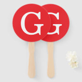 Anfangsbuchstabe Monogramm Rot Weiß Schlicht Einfa Fächer (Vorne und Hinten)