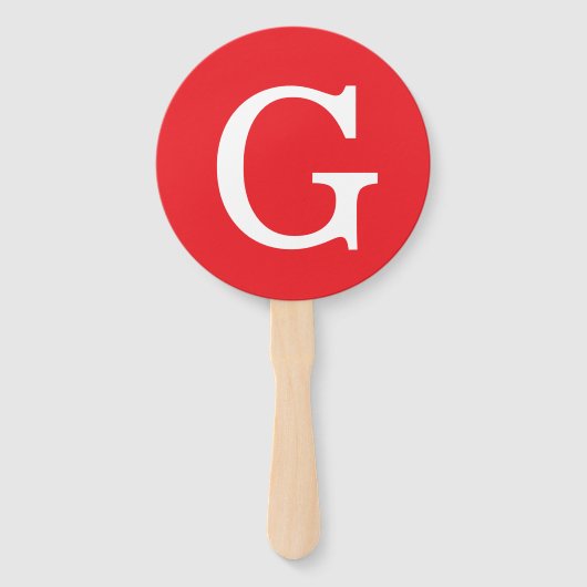 Anfangsbuchstabe Monogramm Rot Weiß Schlicht Einfa Fächer (Vorderseite)