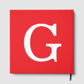Anfangsbuchstabe Monogramm Rot Weiß Schlicht Einfa Gästebuch (Rückseite)