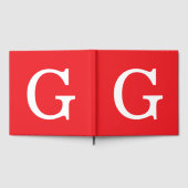 Anfangsbuchstabe Monogramm Rot Weiß Schlicht Einfa Gästebuch (Voll)