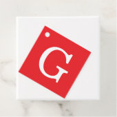 Anfangsbuchstabe Monogramm Rot Weiß Schlicht Einfa Geschenkanhänger (Beispiel)