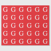 Anfangsbuchstabe Monogramm Rot Weiß Schlicht Einfa Geschenkpapier (Flach)