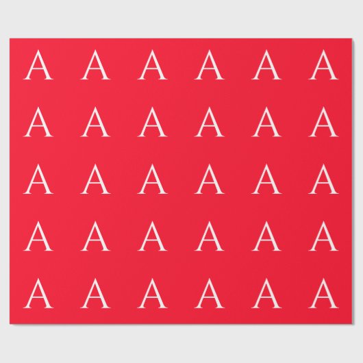 Anfangsbuchstabe Monogramm Rot Weiß Schlicht Einfa Geschenkpapier (Flach)