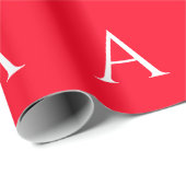 Anfangsbuchstabe Monogramm Rot Weiß Schlicht Einfa Geschenkpapier (Rolleneckpunkt)