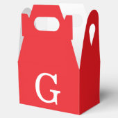 Anfangsbuchstabe Monogramm Rot Weiß Schlicht Einfa Geschenkschachtel (Geöffnet)