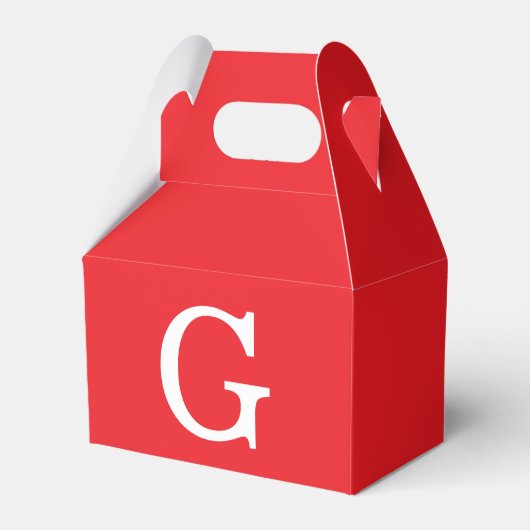 Anfangsbuchstabe Monogramm Rot Weiß Schlicht Einfa Geschenkschachtel (Vorderseite)