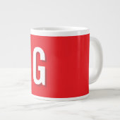 Anfangsbuchstabe Monogramm Rot Weiß Schlicht Einfa Jumbo-Tasse (Vorderseite Rechts)