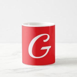 Anfangsbuchstabe Monogramm Rot Weiß Schlicht Einfa Kaffeetasse